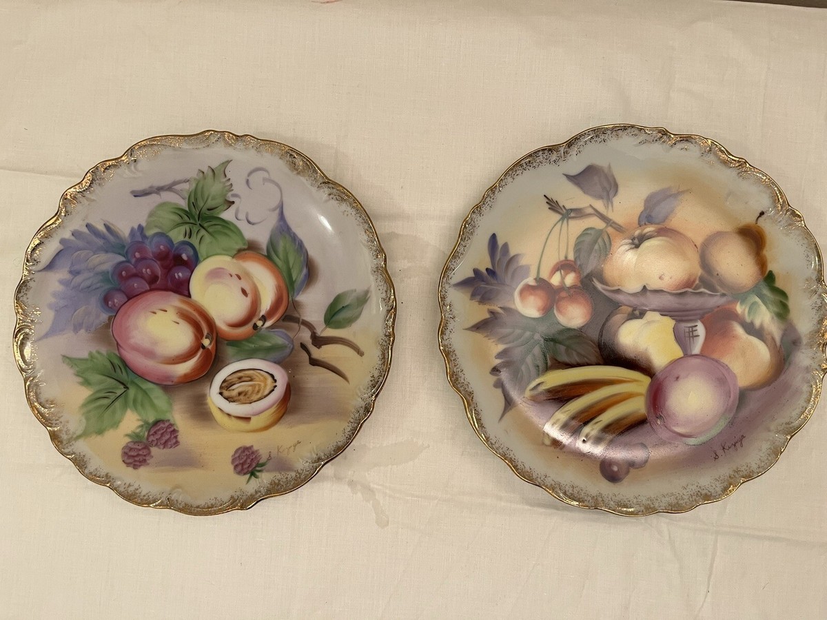 Y's handmade　0823＊ Set of Vintage Hand Painted S. Kuzuya Fruit Plate 8