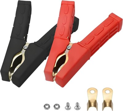 2PCS Heavy Duty Car Battery Clip Cables Alligator Clips Charger Clamp Tool Set