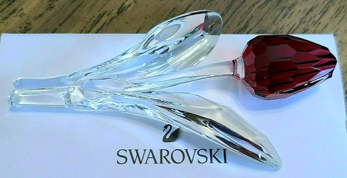 🌷 Swarovski Kristall 2003 Limited Ed. SCS Erneuerungsgeschenk, rote Tulpenfigur, Logo