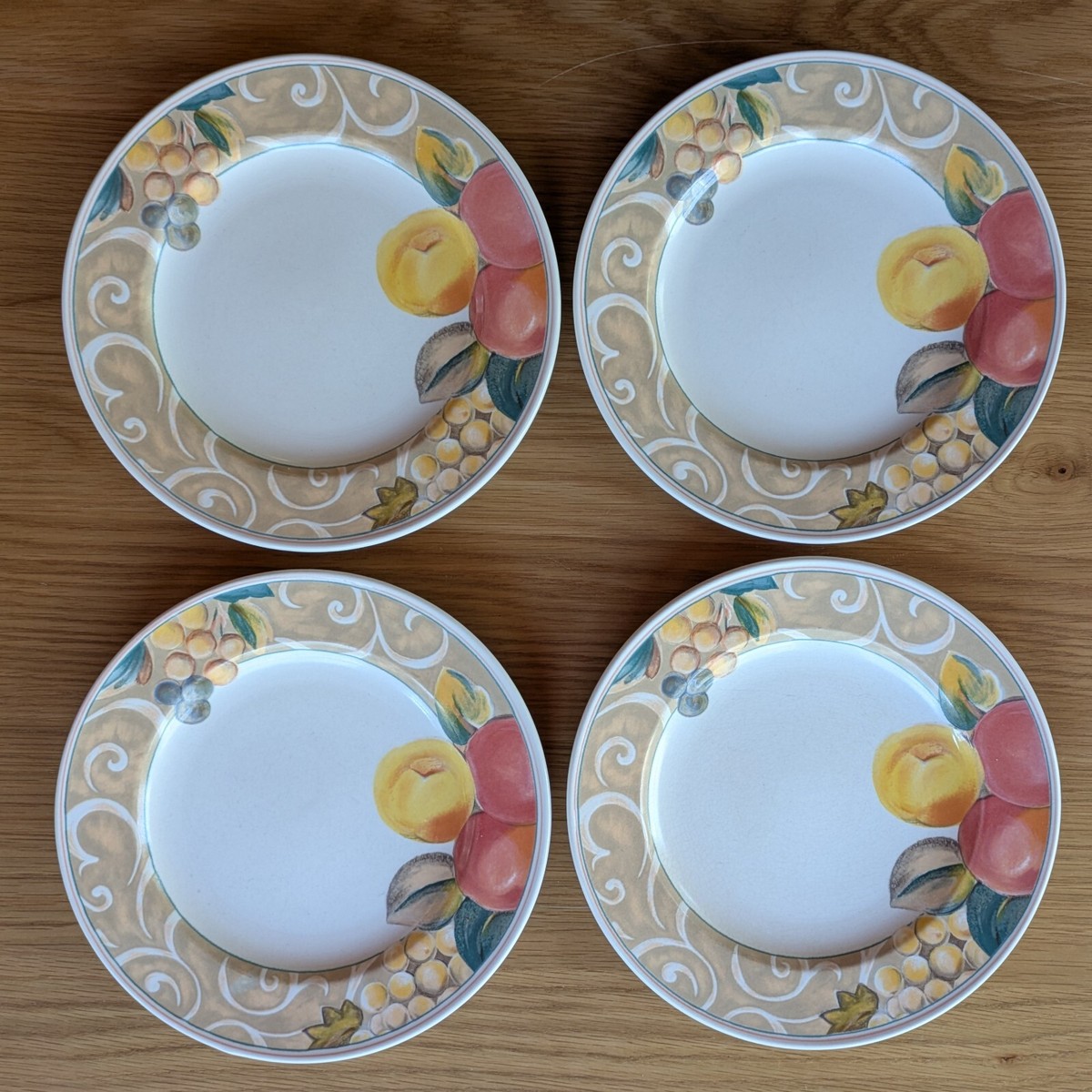 Vintage Mikasa Orchard Odyssey Dinner Plates Set/4 - 90s Fruit