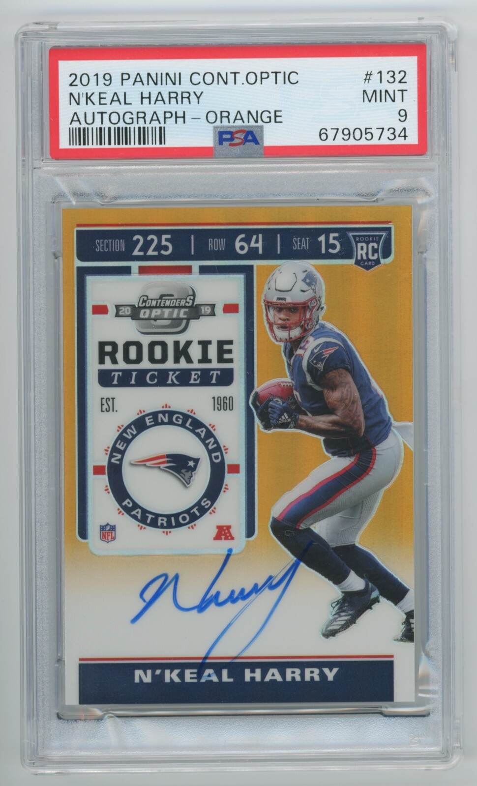 N'Keal Harry Panini Contenders Optic #132 Autograph-Orange