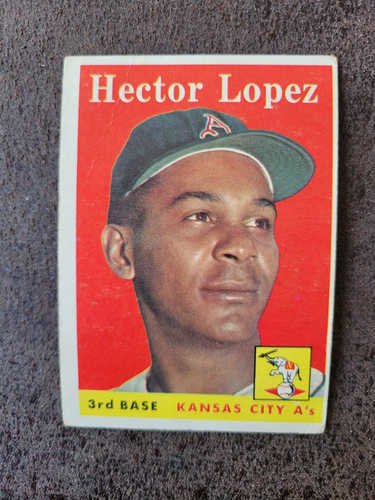 1958 Topps Baseball Hector Lopez #155 - Kansas City Athletics - 第 1/4 張圖片