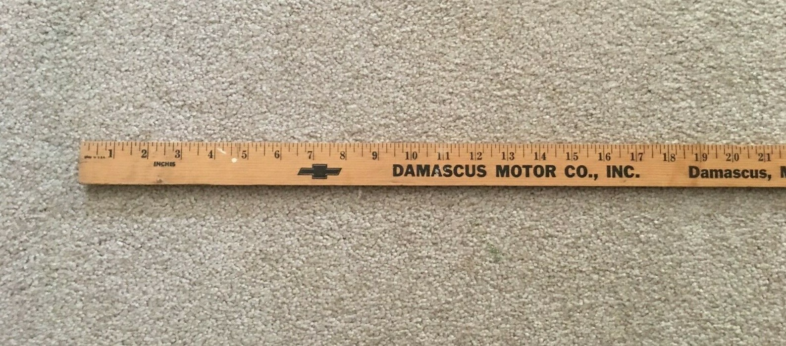 Vintage Damascus Motors Chevy Chevrolet Damascus MD Wood Yardstick