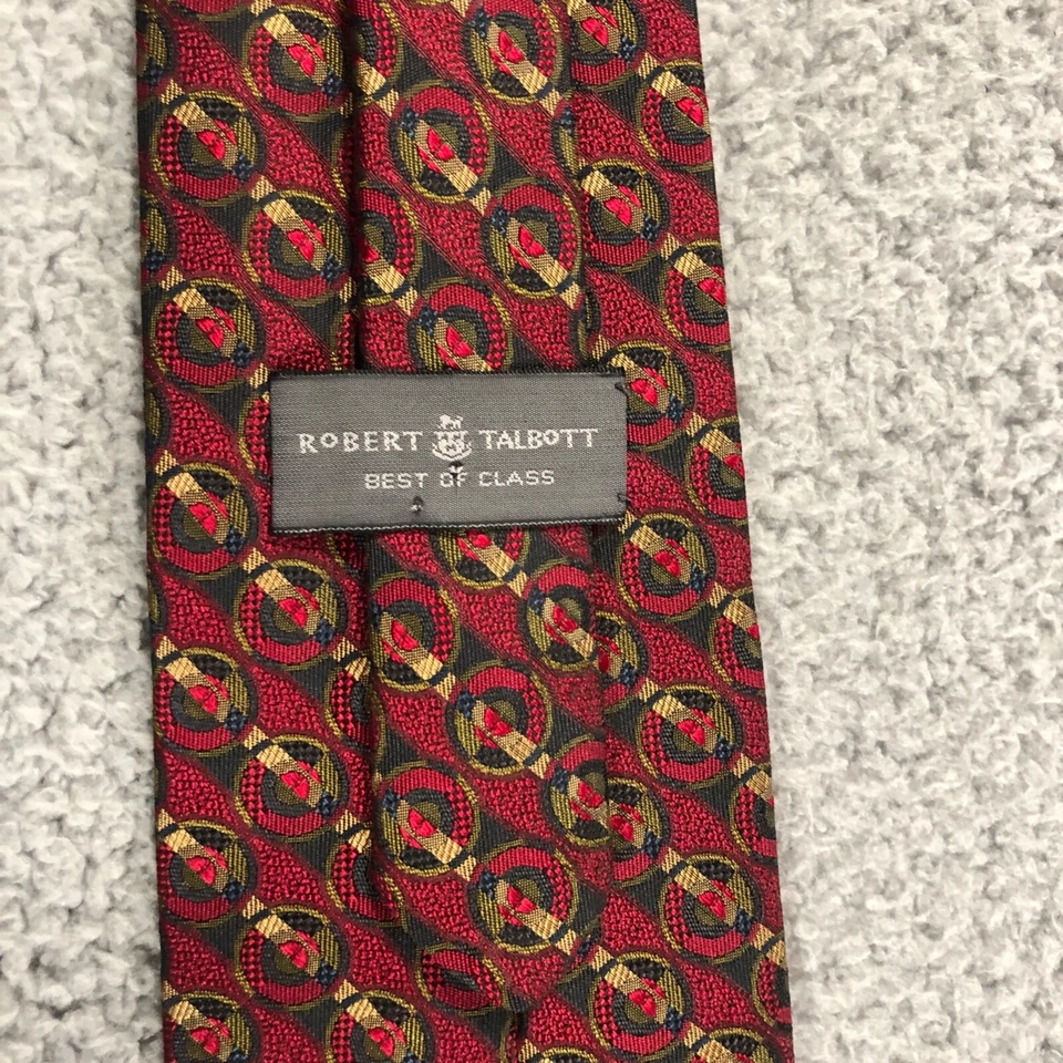 Robert Talbott Best Of Class Necktie 59" 100% Silk Red Blue Gold Tie - Image 4 of 4