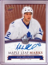 2017-18 Toronto Maple Leafs Centennial Marks Kyle Wellwood AUTO - BREAK SET