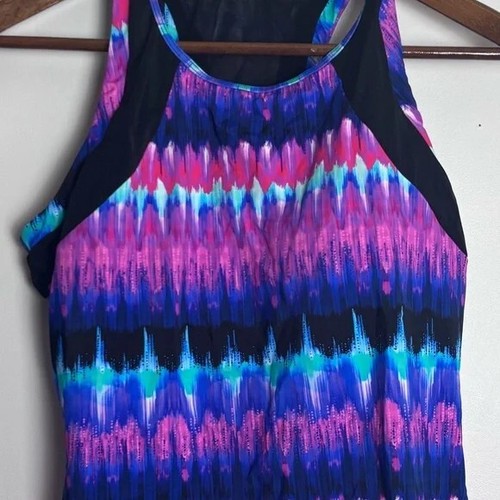 Swimsuits for All NWT Chlorine Resistant High Neck Racerback Tankini Top, 16 - Picture 4 of 5