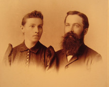 Victorian Antique Cabinet Card Photo of a Married Couple