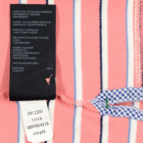 Polo Tommy Hilfiger Jersey Tejido Para Hombre Mediano Rosa Rayas 100% Algodón Suave - Imagen 11 de 11