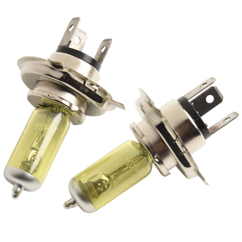 2Piece H4 55W 5000K Car Xenon Gas Halogen Headlight Head Lamp Bulbs Yellow 12V - Image 2 of 4