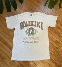 Vintage 80s 90s Medium Beach Club Waikiki Hawaii Surf Single Stitch T-Shirt USA