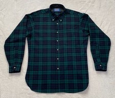 VTG 60s 70s Pendleton 100 Virgin Wool Flannel Shirt Blue/Green Size L USA Made