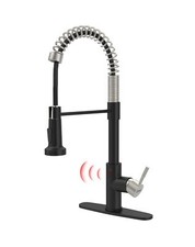 GIMILI Black and Nickel Touchless Kitchen Faucet with Pull Down Sprayer, Moti...