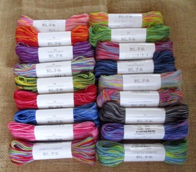 Japanese SASHIKO Embroidery Thread MIX 20 Colors 56m Hobbyra