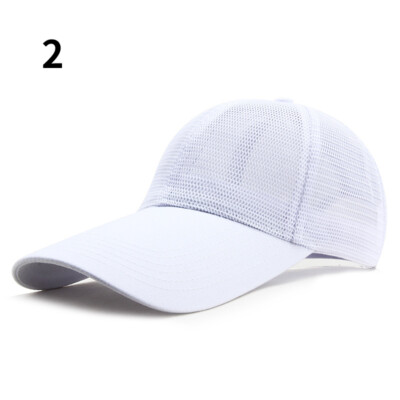 Men Adjustable Baseball Cap Mesh Golf Hat Long Brim Trucker Summer Running  Hats