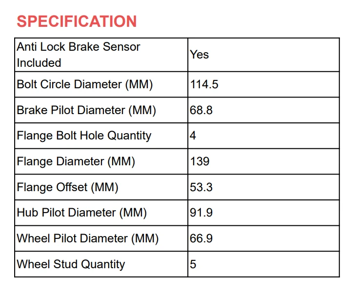 Juego de 2 cojinetes de buje de rueda trasero derecho y derecho para Kia Sedona B04 ZL 2015-2019 Foto 3 de 4