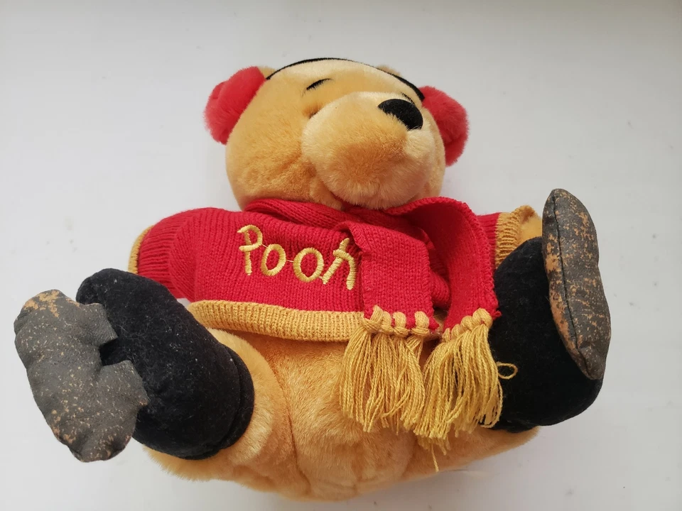 Classic Vintage Winnie The Pooh Stuffed Winter Bear Ice Skates 11 in - Image 3 of 4