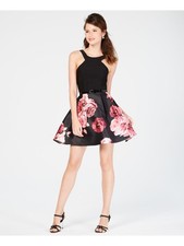 CRYSTAL DOLLS Womens Fit + Flare Dress Black Sleeveless Lined Juniors 5