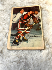 1953 - 54 Parkhurst #75 Gus Bodnar Chicago Black Hawks