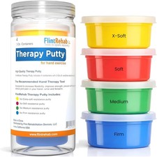 Portable Non-Toxic Hand Therapy Putty - 4 Resistance Levels for Strengthening