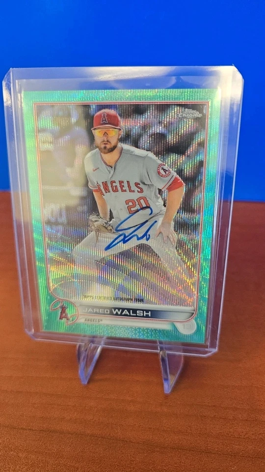 Jared Walsh 2022 Topps Chrome Aqua Wave Refractor Auto On Card # 196/199 - Image 4 of 4