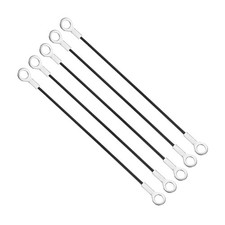 6mm x 30cm Lanyard Cable 5 PCS Stainless Steel Eyelets Ended Wire Rope Black