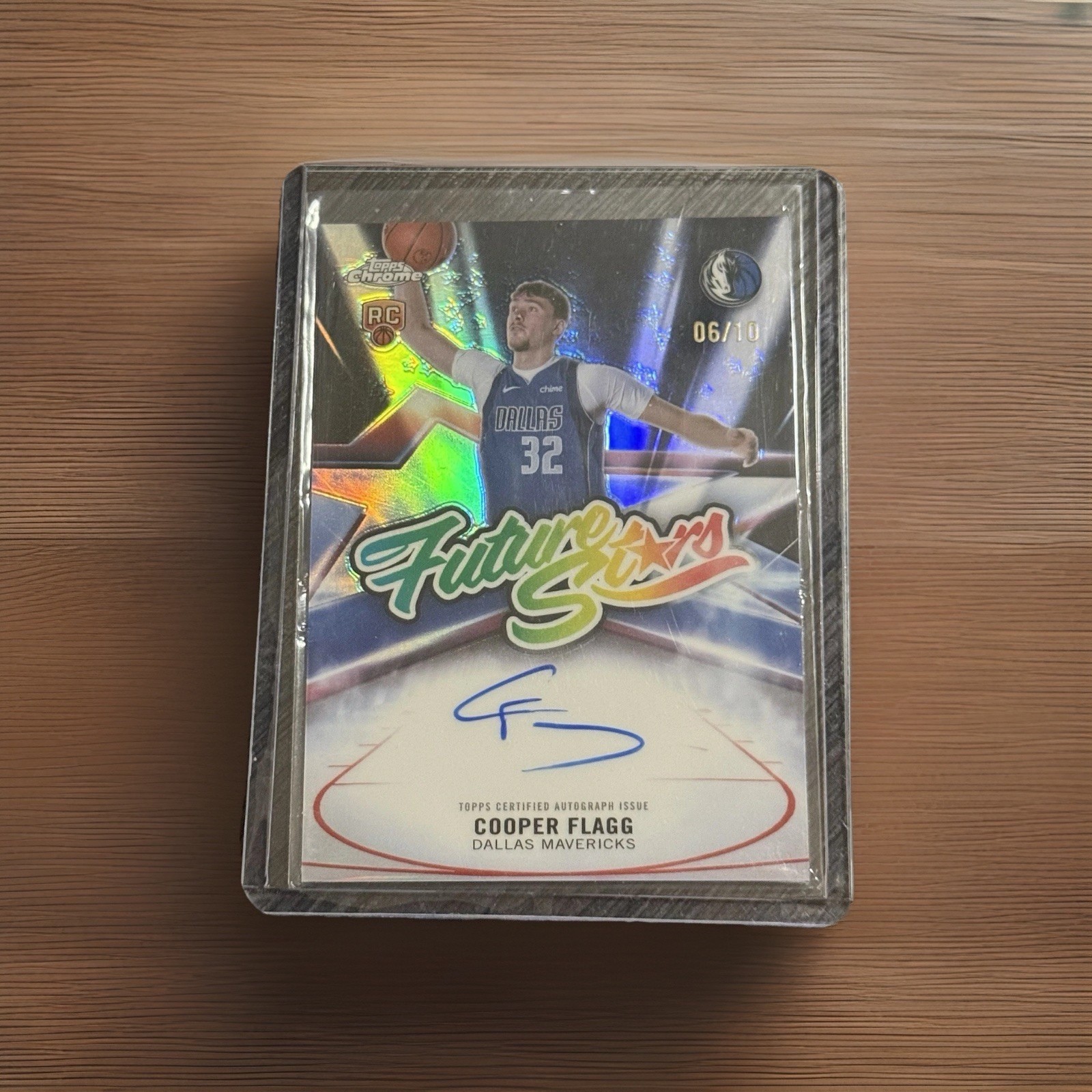 2025-26 Topps Chrome Cooper Flagg Future Stars Auto Black 6/10 Rookie Card