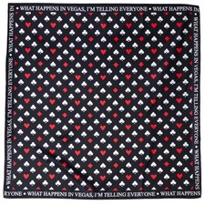 Satin Card Suits Vegas Black Scarf