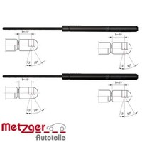2X Gasfeder FüR Koffer-/Laderaum Metzger 2110243 DäMpfer GasdäMpfer