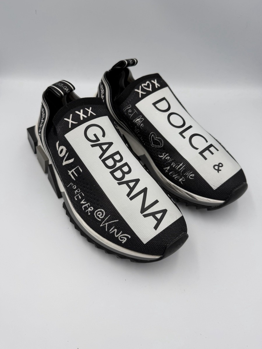 Dolce & Gabbana Sorrento Logo Slip-On Sneakers Black White  display picture 1