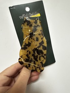 VTG cat Tortoiseshell CAT Clip Comb Barette hair clip Plastic