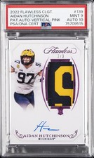 2022 PANINI FLAWLESS COLLEGE #139 AIDAN HUTCHINSON 2/3 PSA 9 AUTO 10