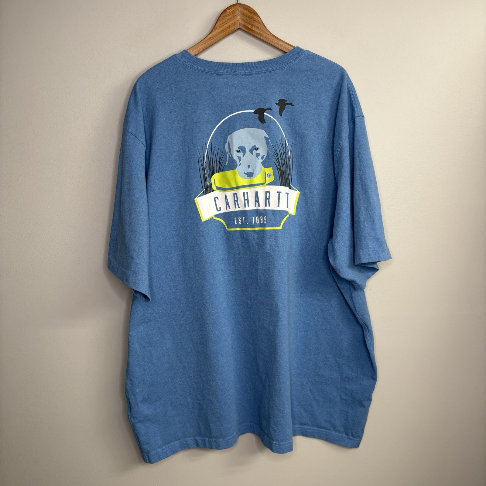 Carhartt Mens Tshirt 3XL Blue Loose Fit Short Sleeve Duck Dog Hunting Pocket thumbnail 10