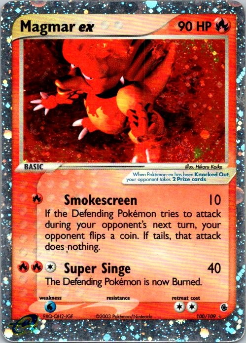 Magmar ex Ultra Rare Ruby and Sapphire 100/109 LP (SKU 1-1)
