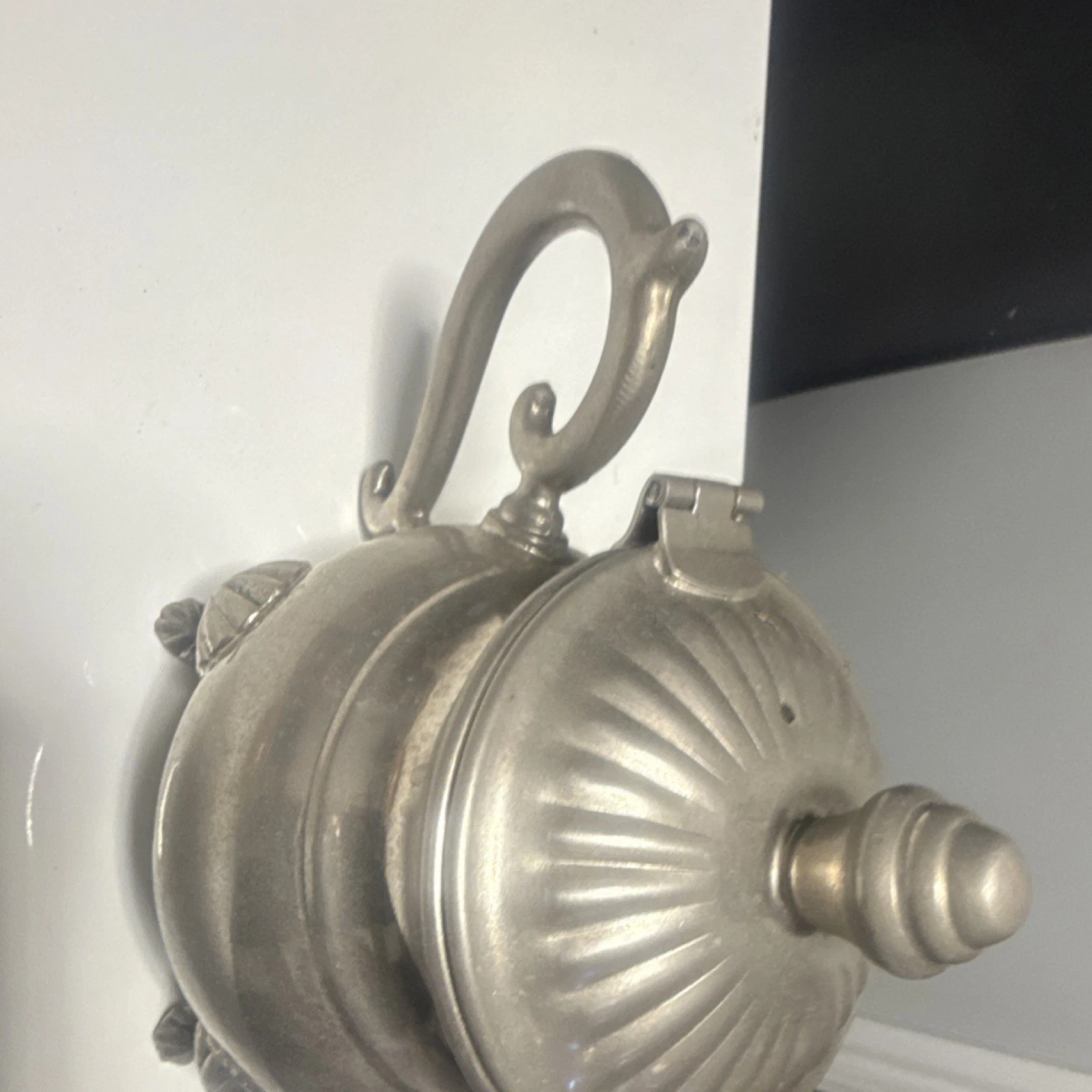 MAGMA Silverplate Antique Butter Dish with Hinged Lid and Spout