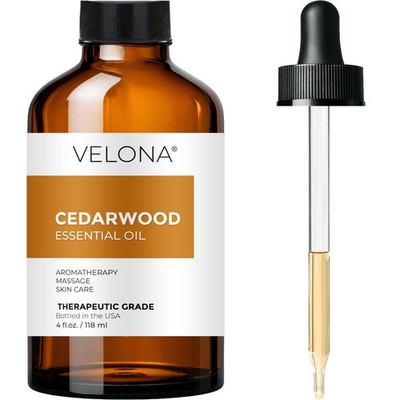 Cedarwood Essential Oil by Velona - 0.5-32 Fl Oz Aromatherapy, Diffuser, Massage