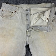 Vintage 90s Levis 501 Grey Jeans Mens Size 36x34 Button Fly Straight Leg Denim
