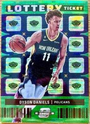 Dyson Daniles /25 RC 2022/23 Contenders Optic LT GREEN PULSAR #8 Rookie Hot SSP