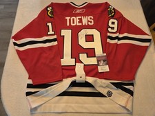 JONATHAN TOEWS signed licensed BLACKHAWKS authentic game jersey JSA COA SIZE 52