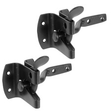 2x Auto Gate Latch With Fittings Black Catch Garden Yard Door Lock With Screws
