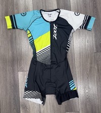 Zoot Triathlon Suit Size Xl Full Zip Short Sleeve Tri Suit Cycling Multicolor