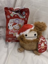 NEW Squishmallows 5 Inch Christmas Benny the Brown Bigfoot Glitter W Santa Hat