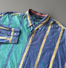 VINTAGE Nautica Men's XL Striped Preppy Button Down Shirt Long Sleeve