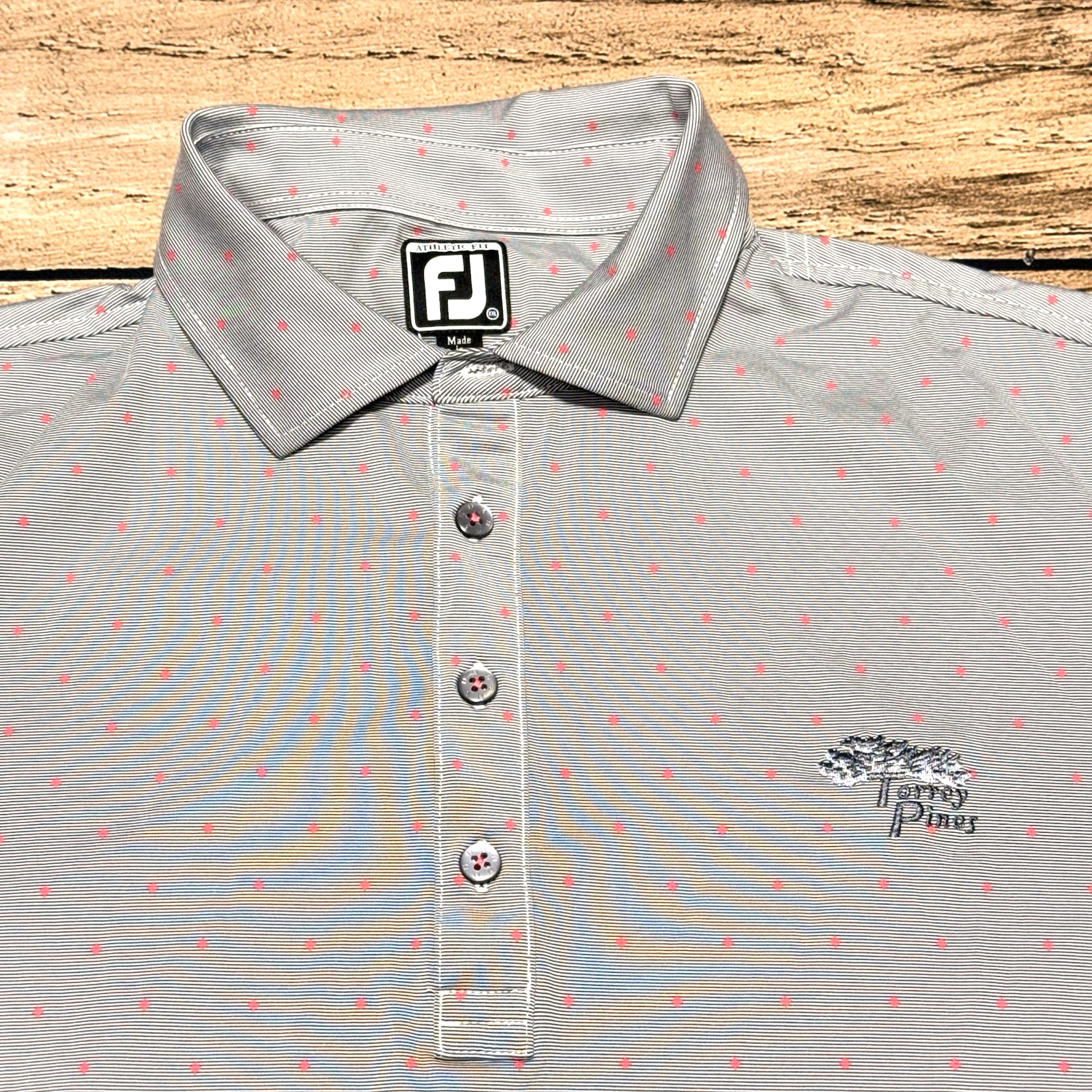 Footjoy Polo Shirt Mens XXL Gray Torrey Pines Golf Club Stretch Lightweight