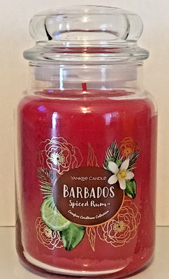 BARBADOS SPICED RUM CANDLE 22 OZ ORIGINAL LARGE CAREFREE CARIBBEAN COLL YANKEE