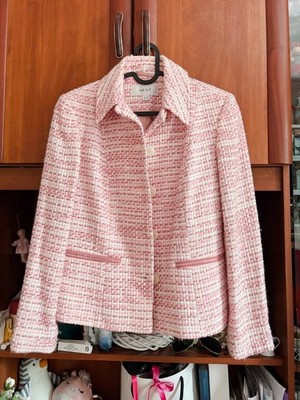 Next Petite Women s TweNexed Jacket Pink Retro Style Blazer UK 10 EU 38 US 6