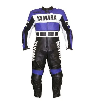 Yamaha cuir homme moto combinaison tenue sportive armure protection CE renforcée - Photo 1/3