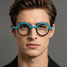 Round Acetate Eyeglasses Frame Spectacles Women Men Reading Glasses Eyewear