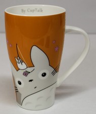 Studio Ghibli My Neighbor Totoro Tall Porcelain Latte Coffee Mug Orange Cup Talk
