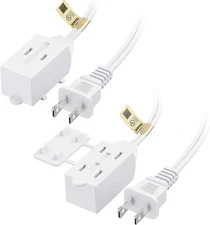 [UL Listed] Cable Matters 2-Pack 16 AWG 2 Prong Extension Cord 6 ft, 13A