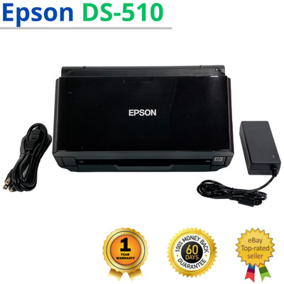  Epson WorkForce DS-510 Document Scanner J341A w/AC Adapter 1 YEAR WARRANTY! 